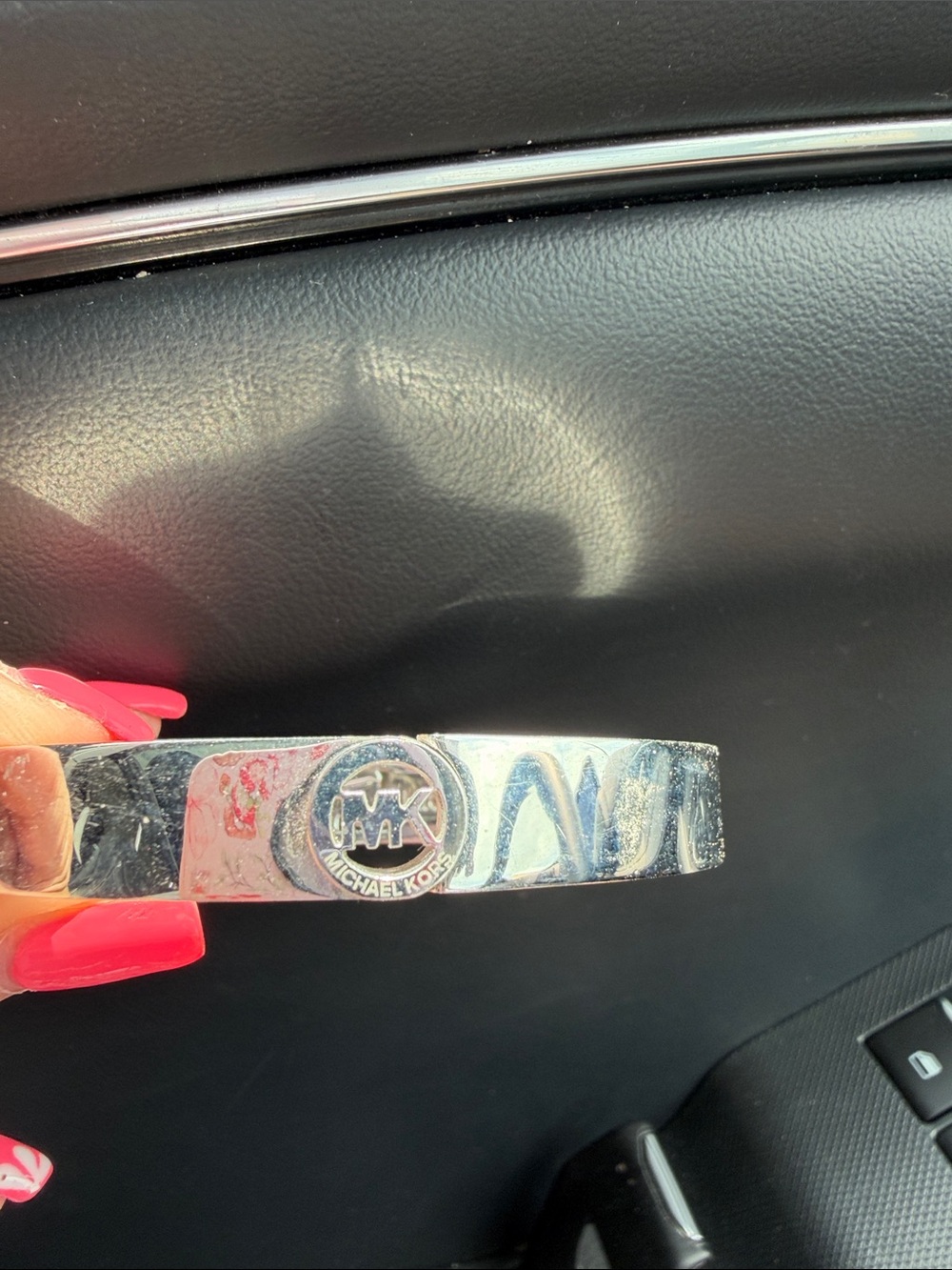 Michael Kors Silver Logo Cuff Bracelet